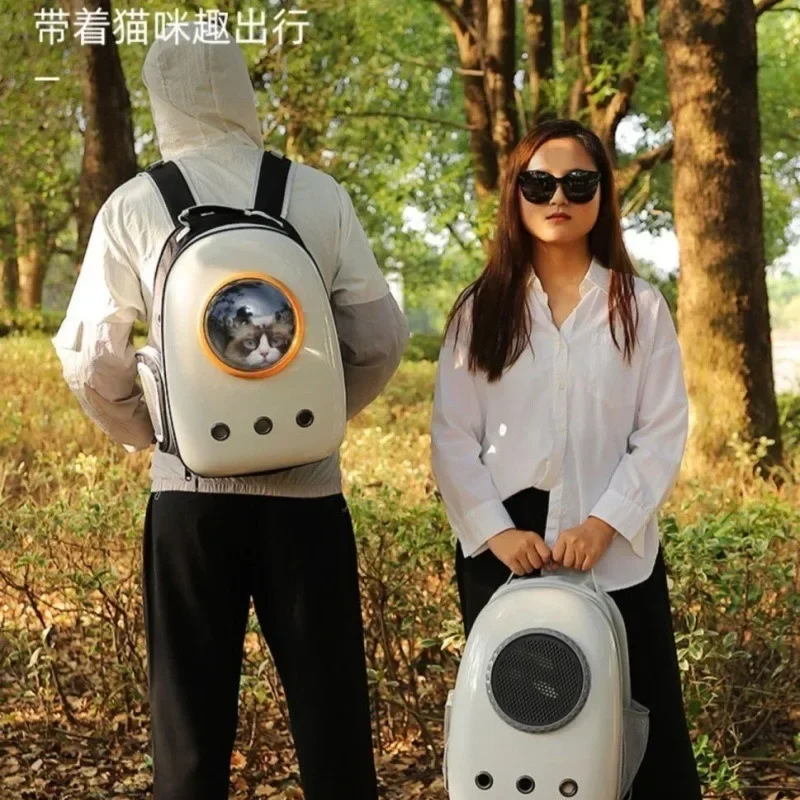 Mochila transpirable para mascotas, transportador para perros y gatos, productos para mascotas, bolso de hombro de viaje portátil para gatos al aire libre, accesorios - imagen 3