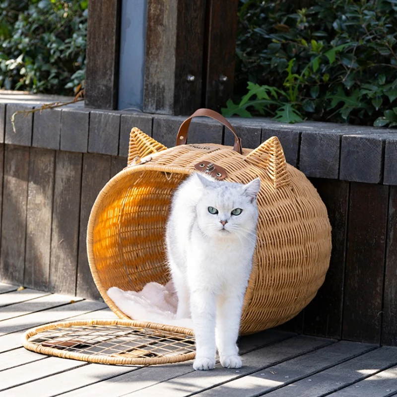 Bolsa portátil para gatos, bolsas para gatos al aire libre de verano, bolsas de viaje transpirables para gatos, mascotas, gatitos, bolsas de transporte para casa de gatitos y mascotas - imagen 3