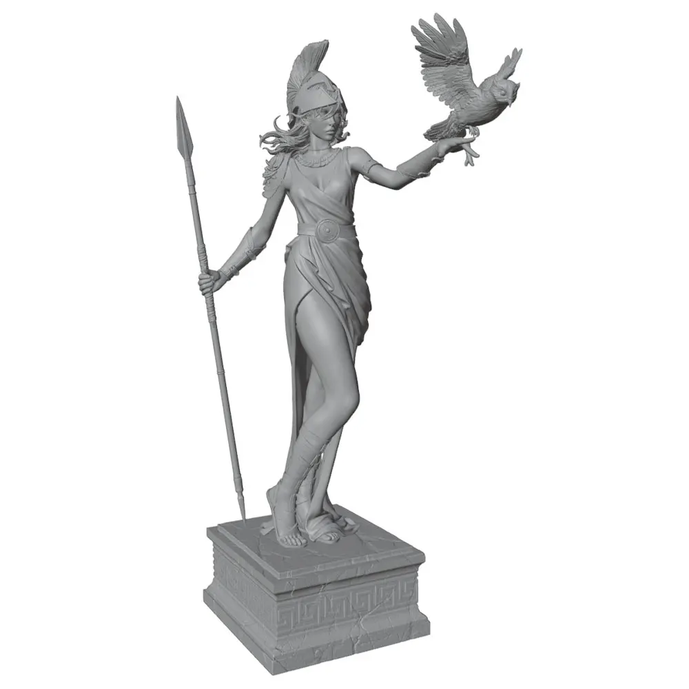 Figura resina decorativa sin pintar diosa con búho para gatos y perros - imagen 2