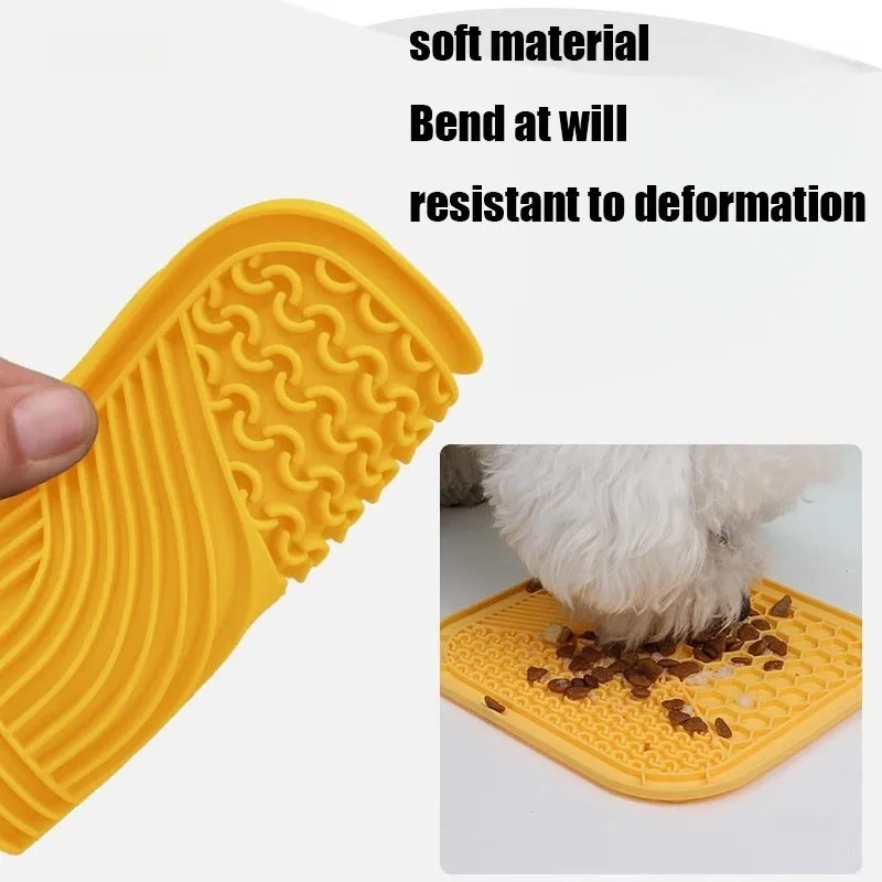 Estera de silicona para lamer mascotas, alimentador lento, plato de comida para perros, ventosa para distracción de baño, suministros de alimentador de entrenamiento para perros - imagen 3