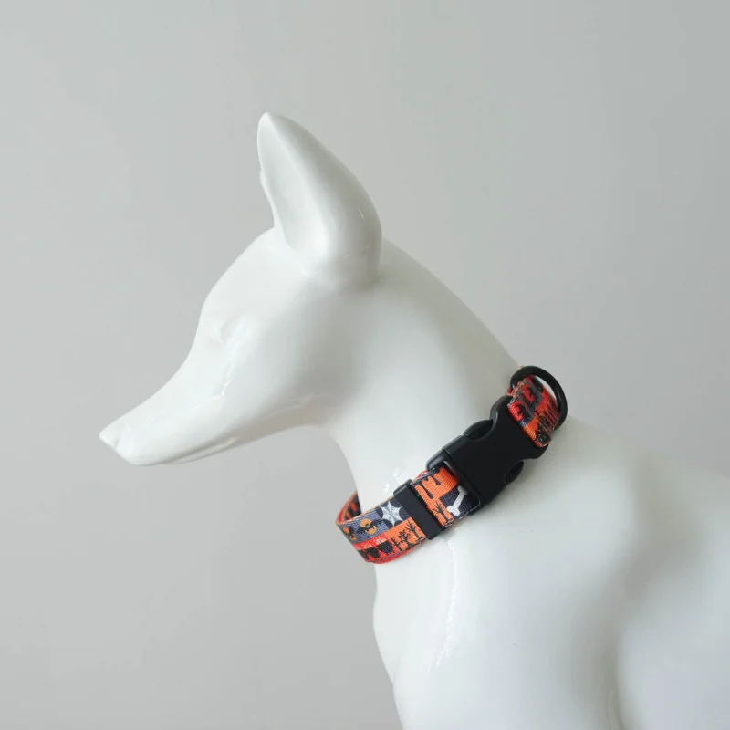 PLATTCO Collar para perro único HAPPY HALLOWEEN conveniente para caminar al perro accesorio para perros pequeños, medianos y grandes 5 tamaños PDC339 - imagen 3