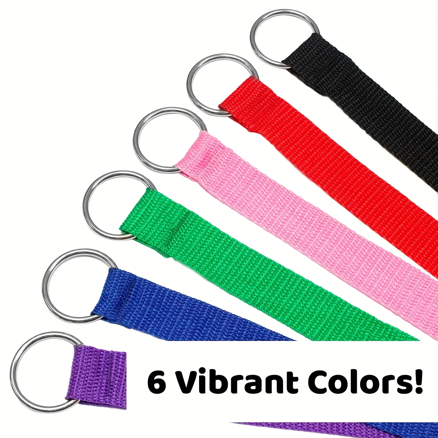6 piezas de correas coloridas para perros de poliéster duraderas de 182,88 cm con juntas tóricas de metal para el cuidado, caminar y entrenar mascotas, varios colores, adecuadas para perros y gatos, no se requieren baterías, correa de entrenamiento para perros |     Vitalidad Cuerda |     Cuerda duradera - imagen 4
