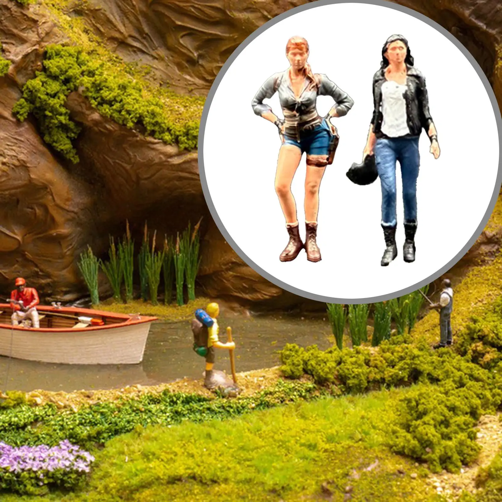 1/64 Miniature Figure, Mini-Person Figure, Motorcycle, Girl, Photography Prop, 1/64 Miniature Figure, Mini-Person Figure, Motorcycle, Girl, Photography Prop,