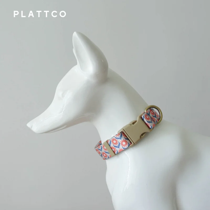 Juego de collar y correa para perro hecho a mano hebilla plástico - imagen 3