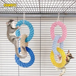 Juguete de cuerda de escalada para hámster y aves - jaula y columpio