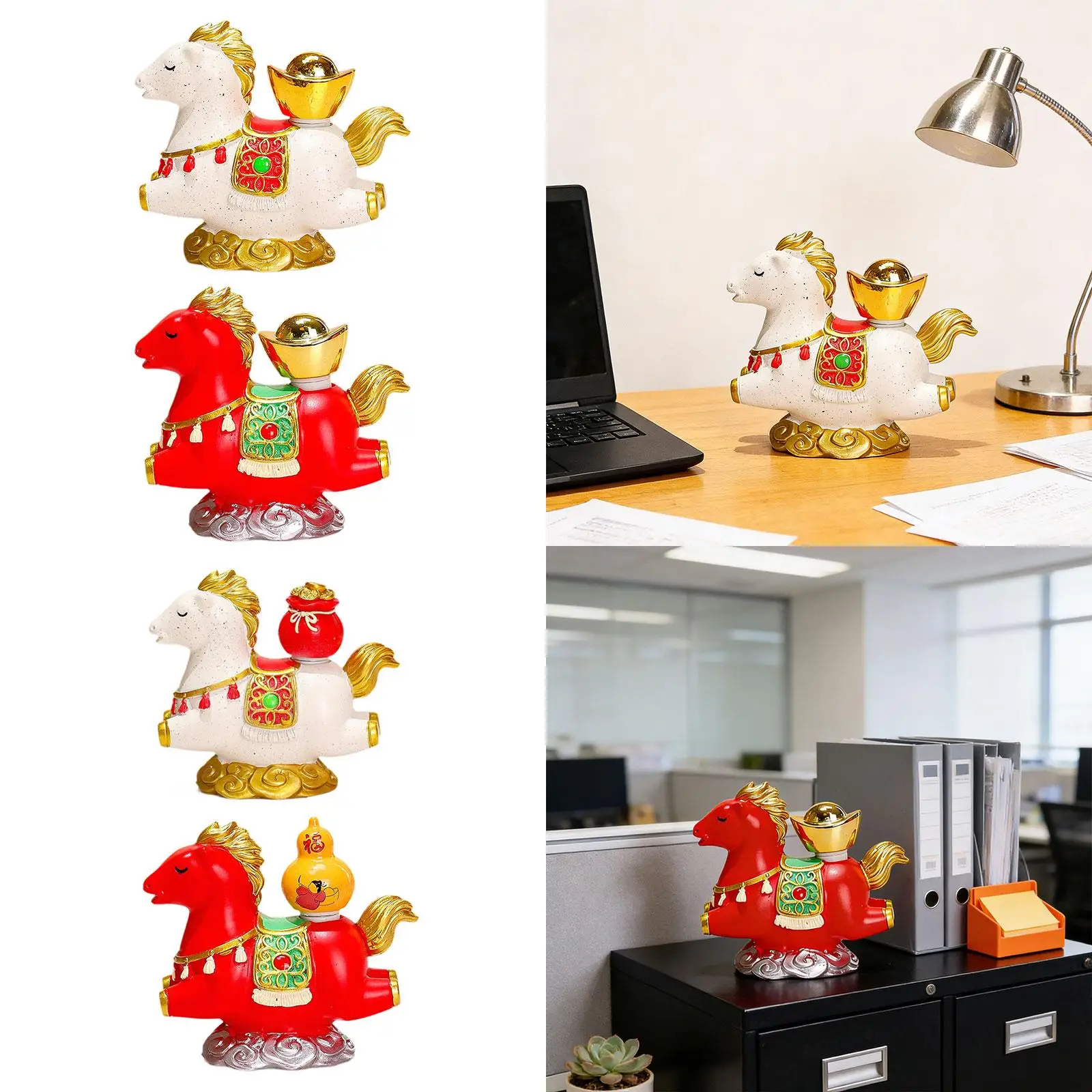 Mini figura de caballo de resina de dibujos animados, decoración de escritorio para habitación de niña, decoración Interior, accesorios de mesa para el hogar - imagen 4