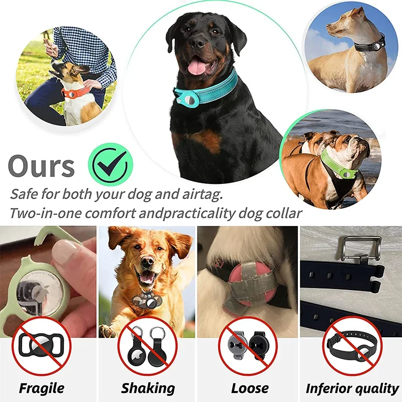 Collar de perro con localizador GPS para exteriores, estuche antipérdida para mascotas, suministros para perros, Airtags, Apple - imagen 3