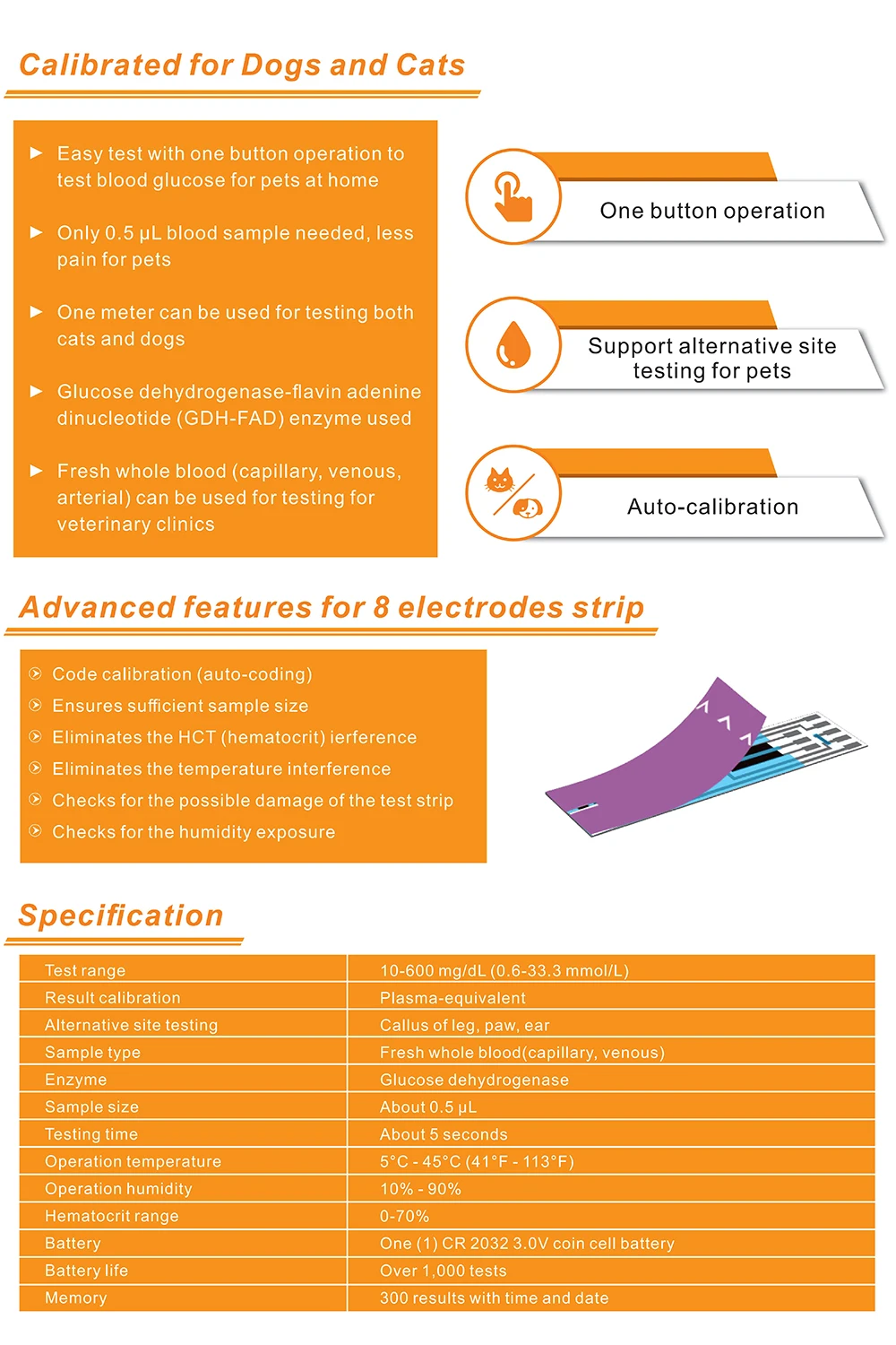 Para animales, gatos y perros, inspección del sistema de azúcar en sangre, suministros para mascotas, clínica profesional de gestión de la diabetes - imagen 4