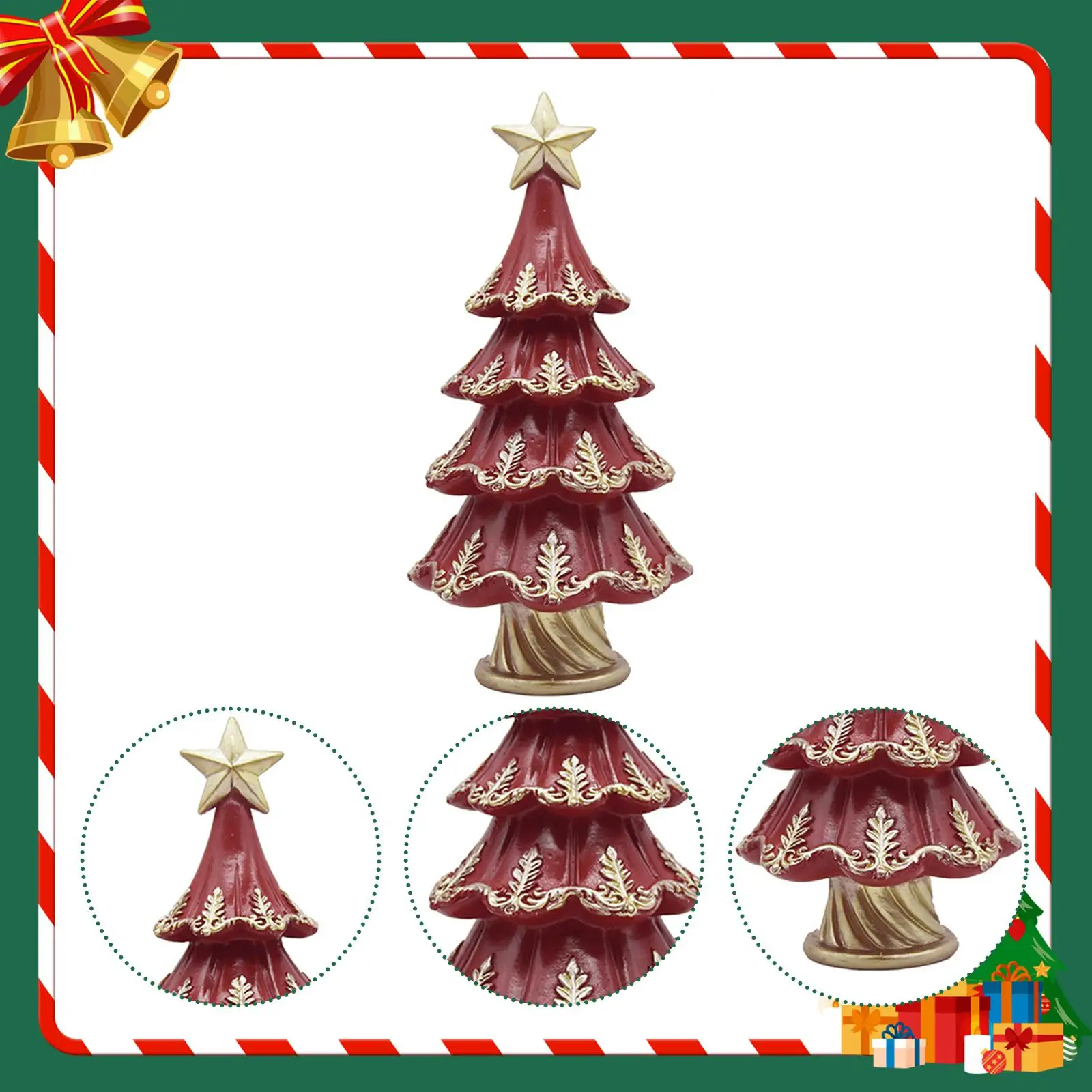Mini adorno de árbol de Navidad, estatuilla de resina, decoración para el hogar y la Oficina, decoración de celebración navideña - imagen 5
