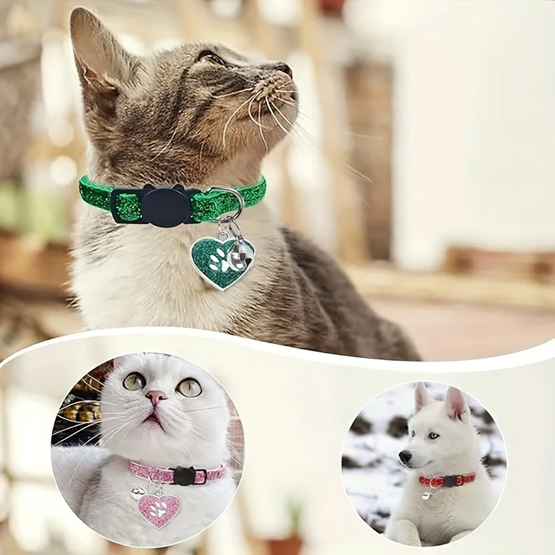 Etiqueta personalizada para perros y gatos – Corazón purpurina - imagen 4