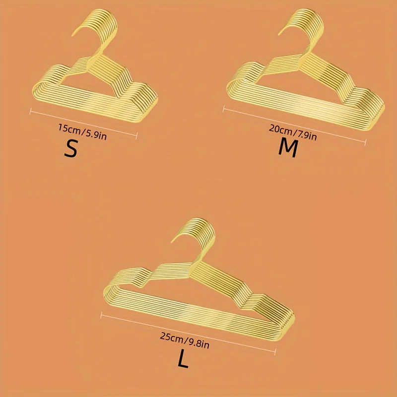 10 Uds. Percha dorada para mascotas para abrigos, trajes, pantalones y chaquetas, perchas duraderas para ropa para el hogar - imagen 5