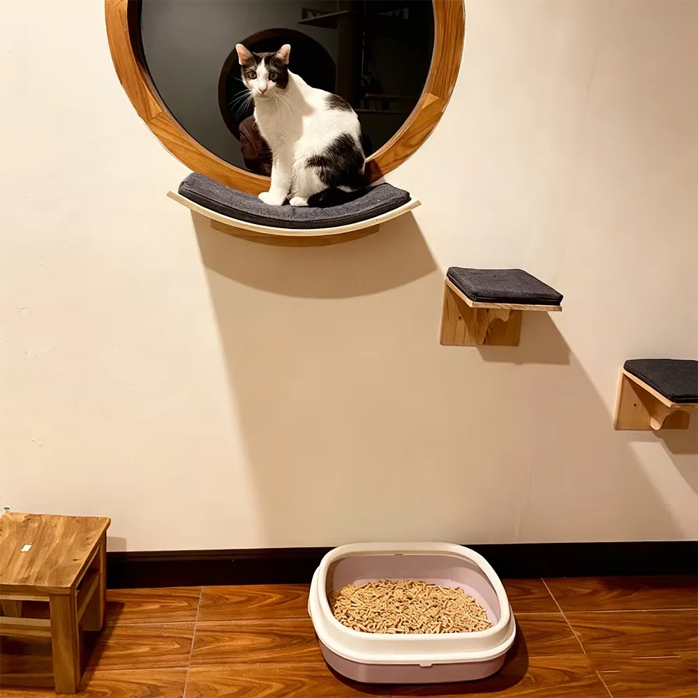 Plataforma suave de fieltro para gatos con montaje en pared - imagen 5