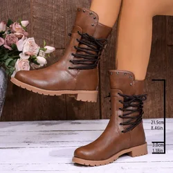 Botines vaqueros vintage con tirantes cruzados para mujer - Rock
