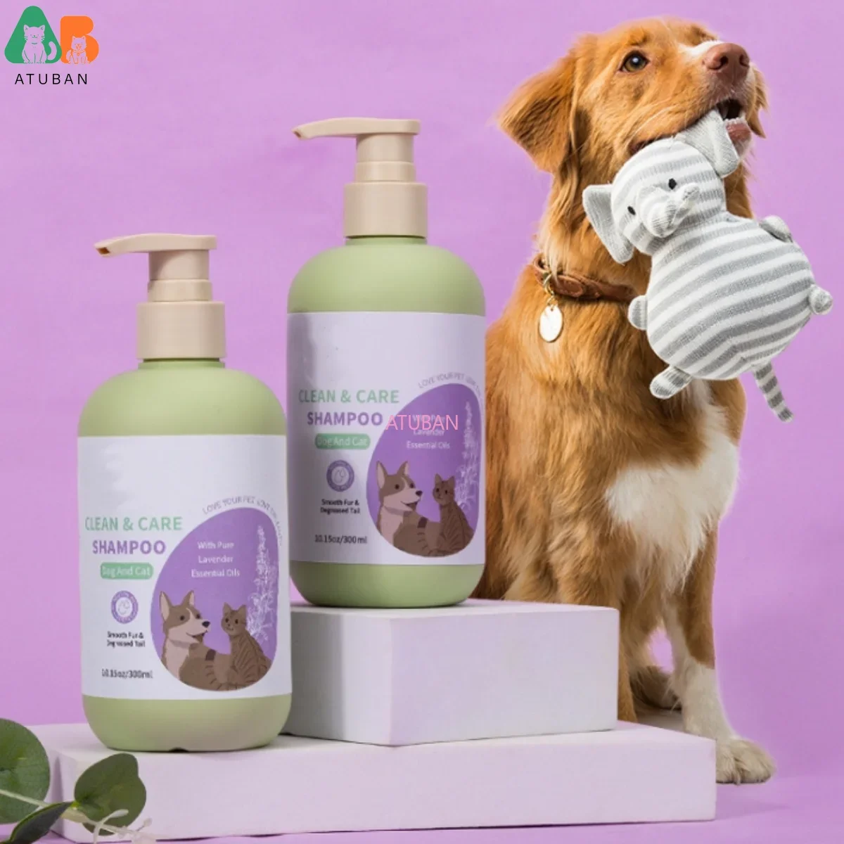 ATUBAN Dog Shampoo and Conditioner,Hypoallergenic Dog Shampoo for Smelly Dogs,Probiotic Pet Shampoo for Dogs,Royal Lavender - imagen 3