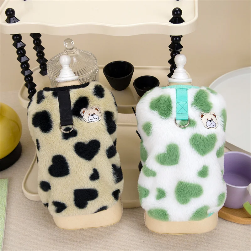 Ropa de invierno para perros con patrón de corazón, chaleco sin mangas para perros, Sudadera con capucha, abrigo para cachorros, chaqueta para perros pequeños y medianos, perro salchicha - imagen 2