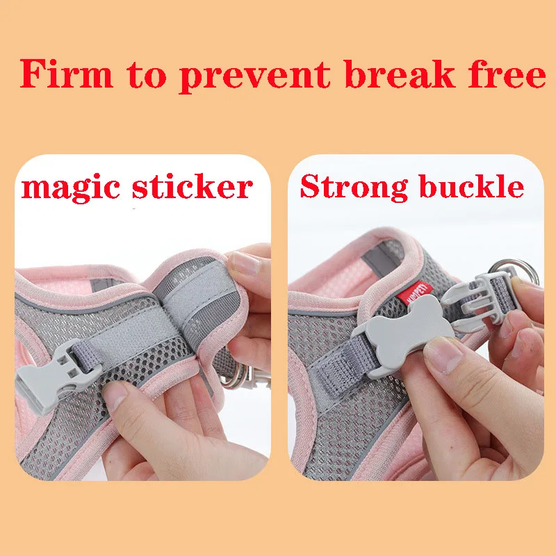 Arnés para perros, chaleco, pecho, collares para gatos, cuerda para perros pequeños, reflectante, transpirable, ajustable, para caminar al aire libre, viajes, suministros para mascotas - imagen 5