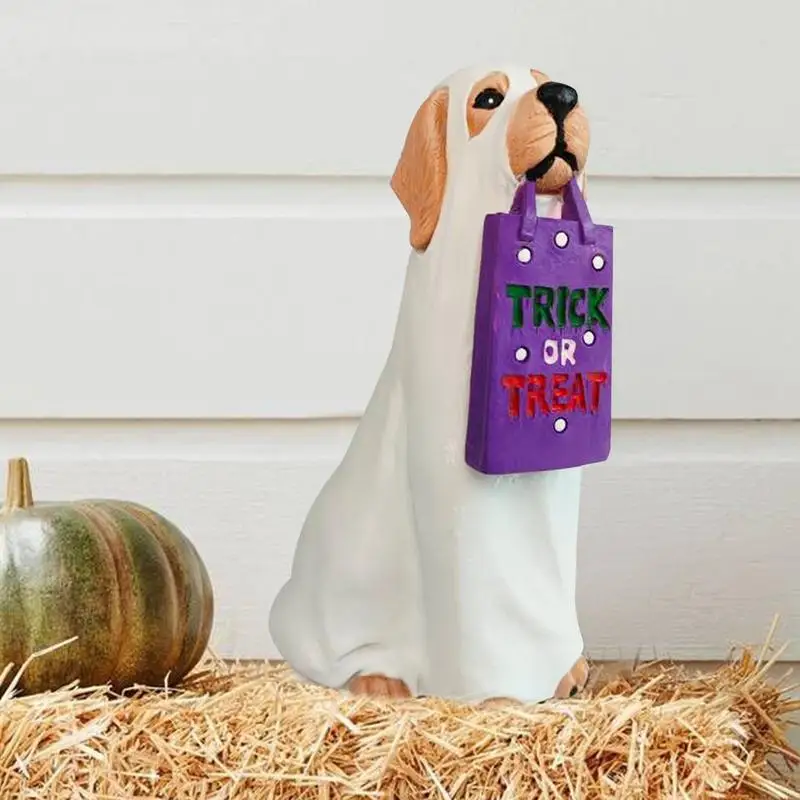 Estatuas de perro y gato para Halloween, soporte multifuncional para cuencos de dulces, decoración para fiestas, regalo - imagen 2