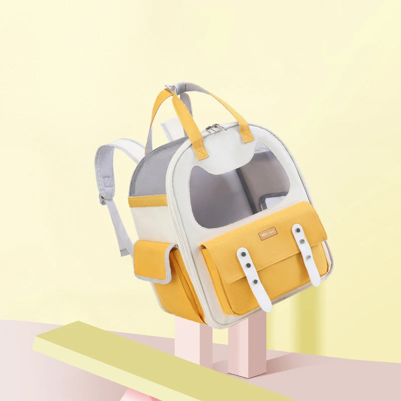 Mochila portátil para gato, bolso de hombro de malla transpirable, bolso de viaje al aire libre con cremallera de alta calidad - imagen 4