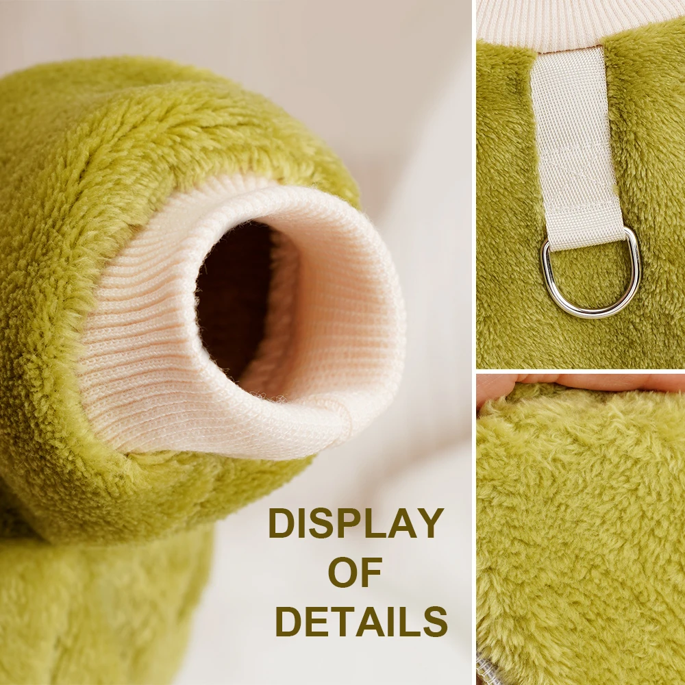 Ropa de lana suave para perros, mono cálido de invierno, abrigo para cachorros, ropa para mascotas, Chihuahua, disfraz informal para perros pequeños y medianos - imagen 4