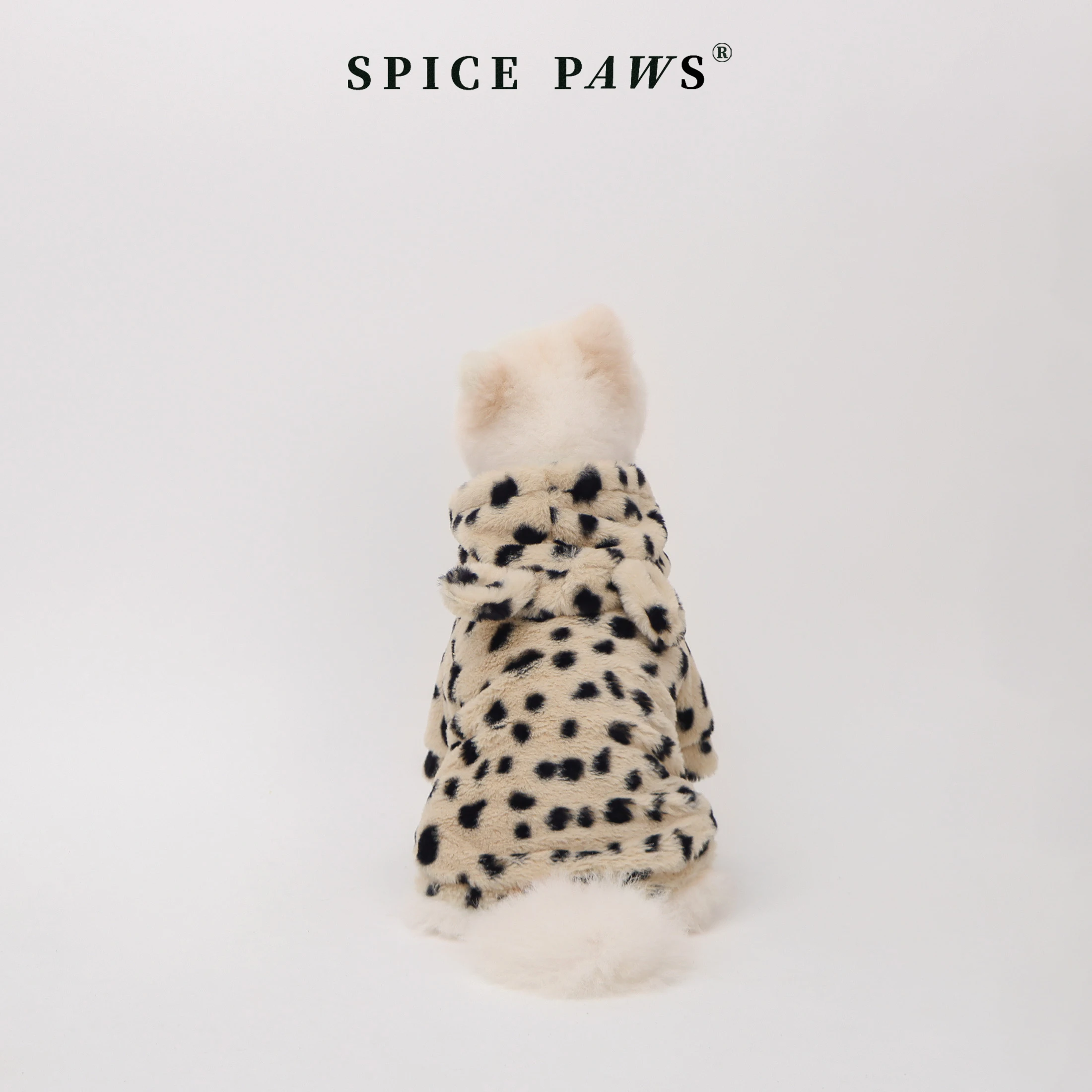 Sudadera leopardo marrón con capucha para perros y gatos - imagen 2