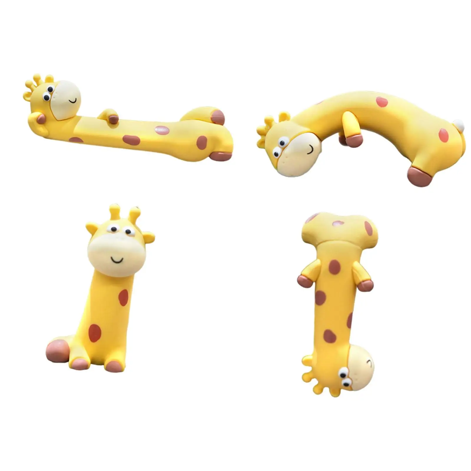 4Pcs Playful Giraffe Figurines Collection Car Dashboard Decor Lightweight Multifunctional Computer Screen Decoration