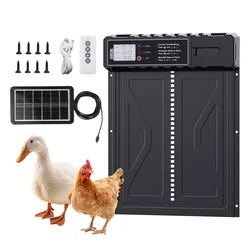 Puerta automática solar para gallinero con temporizador y mando a distancia