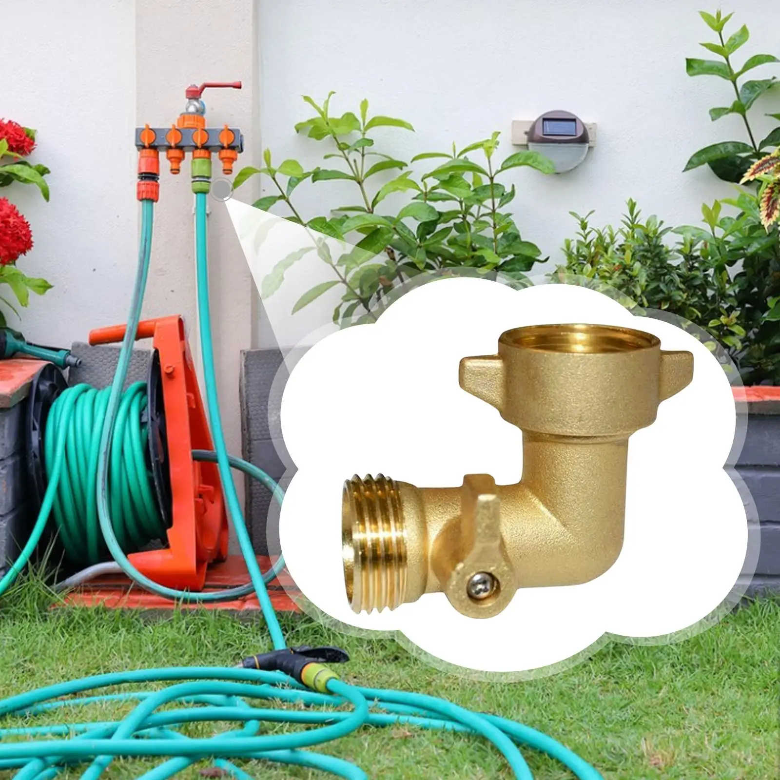 Adaptador de codo de latón para manguera de jardín – 90 grados de ángulo - imagen 5