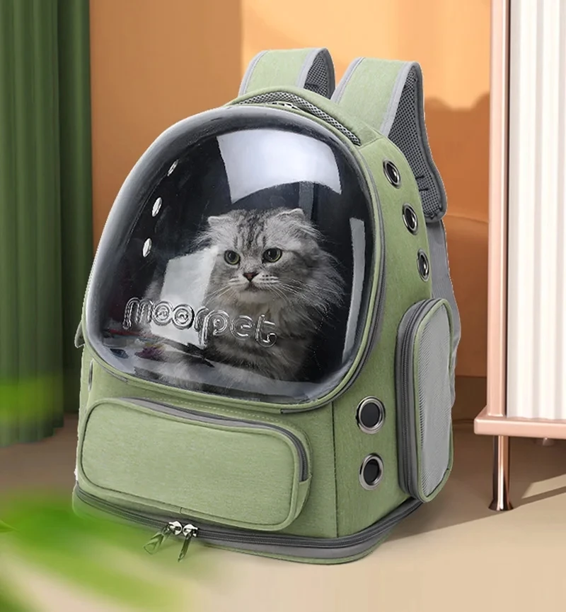 Bolsa de transporte para gatos, mochila de viaje al aire libre para gatos, perros pequeños, bolsa de transporte transpirable para gatos, suministros para mascotas transparentes - imagen 3