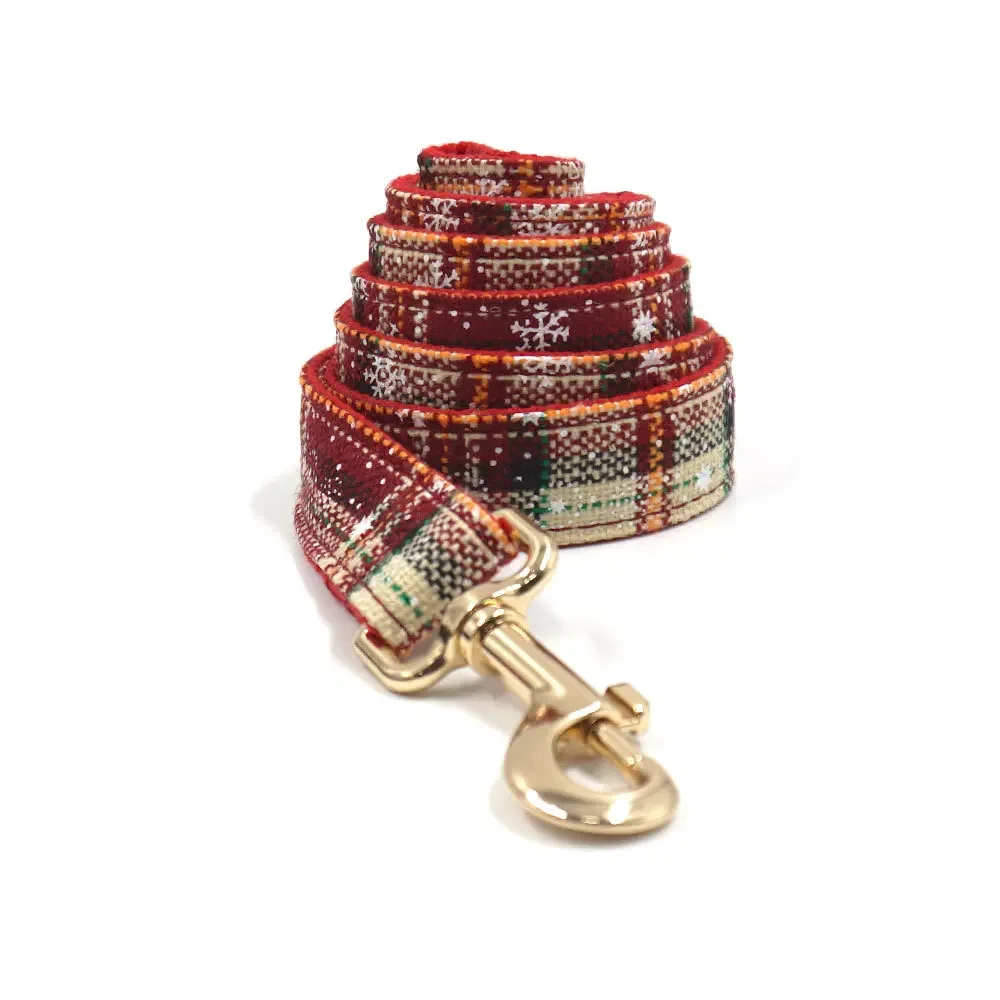 Collar de perro personalizado con grabado gratuito, correa para mascotas a juego, hebilla de Metal de contactos personalizados, Collar de flor de nieve de Navidad - imagen 3