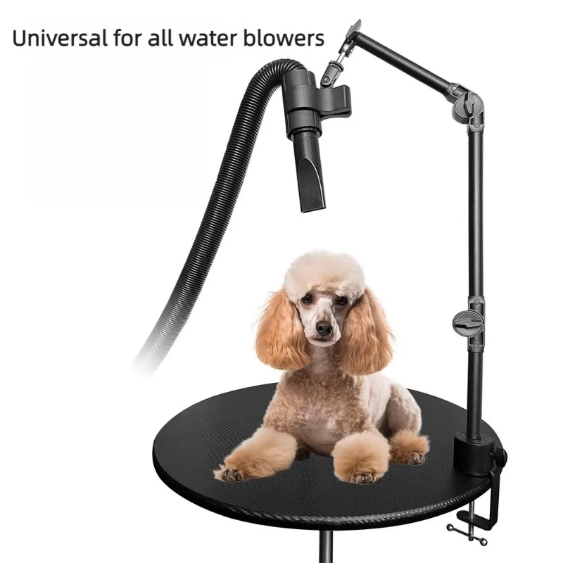 Soporte de Metal para secador de pelo de perro, brazo ajustable, soporte estable para secador, accesorio de aseo profesional portátil para el hogar, pellizco en la mesa - imagen 3