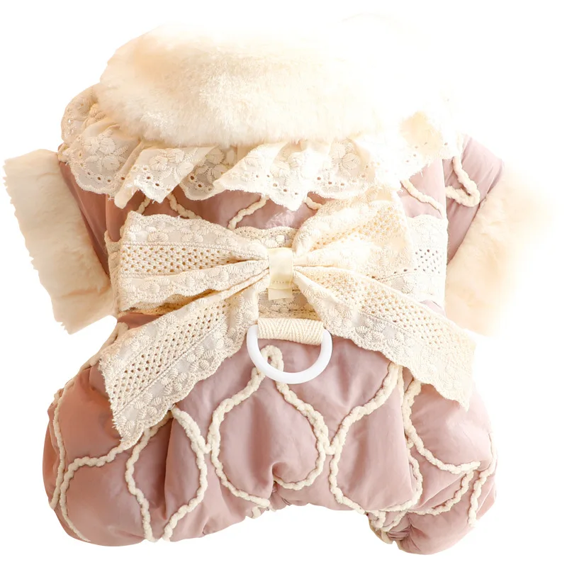 Vestido de princesa de invierno para perro, ropa con lazo para perro y gato, traje para cachorro, ropa Yorkshire Pomerania maltesa para perro pequeño - imagen 5