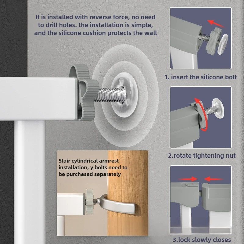 Cercas para gatos, puerta de aislamiento sin perforación, valla para puerta anti-gato, valla de aislamiento para perros cifrada, vallas anti-gatos, productos para mascotas - imagen 4