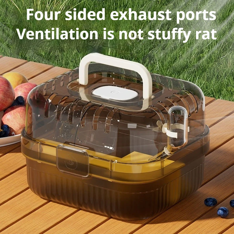 Jaula portátil para hámster al aire libre, gran espacio, casa para hámster de mano, jaulas para hámster transpirables de plástico, casa grande, suministros para mascotas - imagen 2