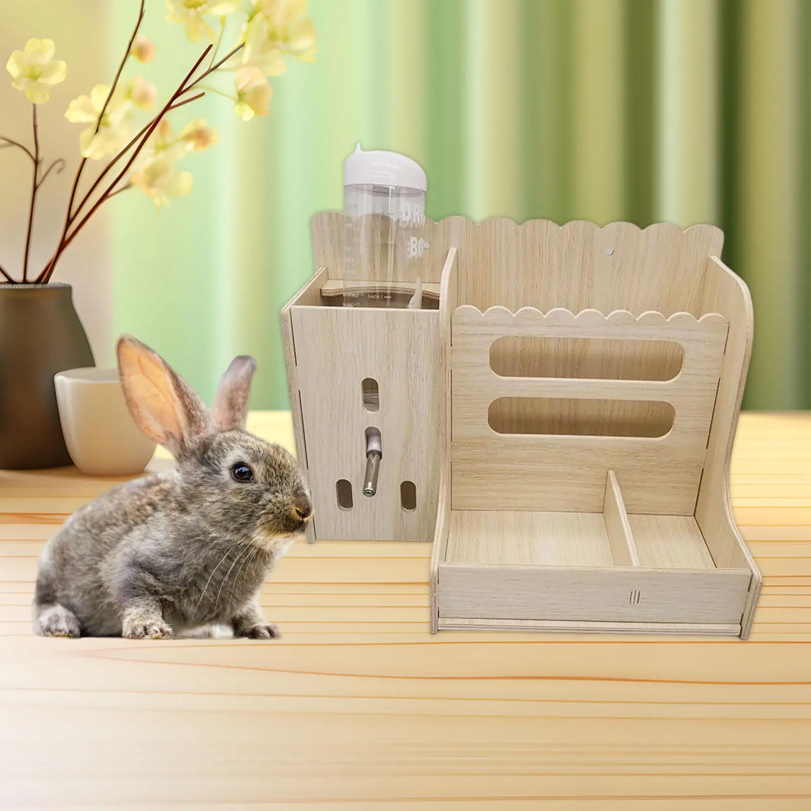 Rabbits Wooden Hay Racks Wooden Food Manger for Small Pets Hedgehog Chinchilla