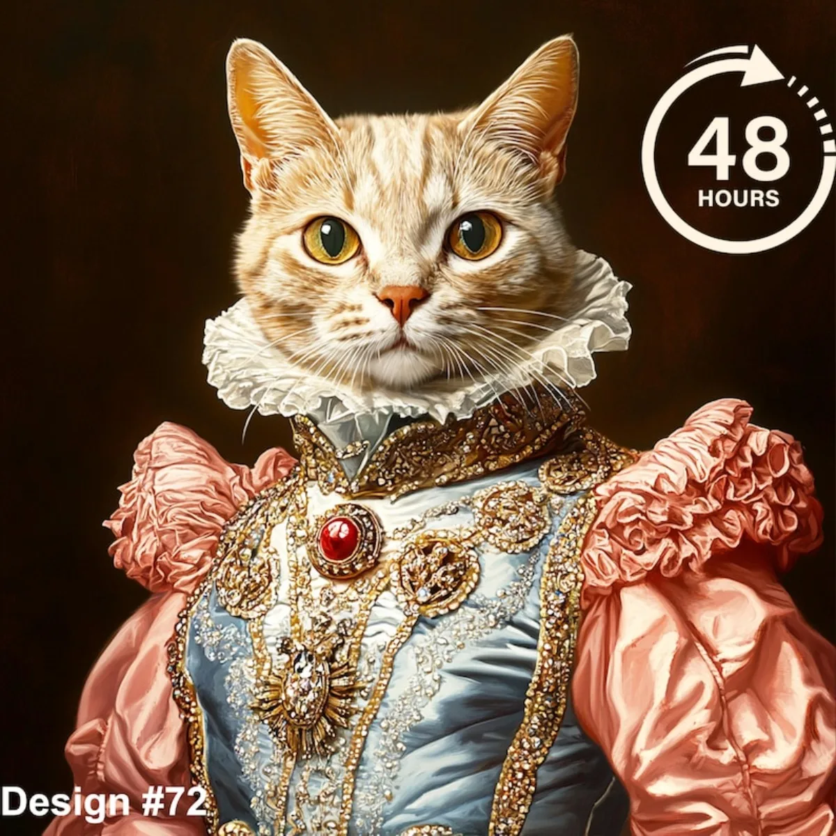 ATUBAN Retrato de mascota real personalizado, pintura de gato renacentista, regalo para amantes de las mascotas, retratos de perros reales, regalo de retrato de mascota real para gato