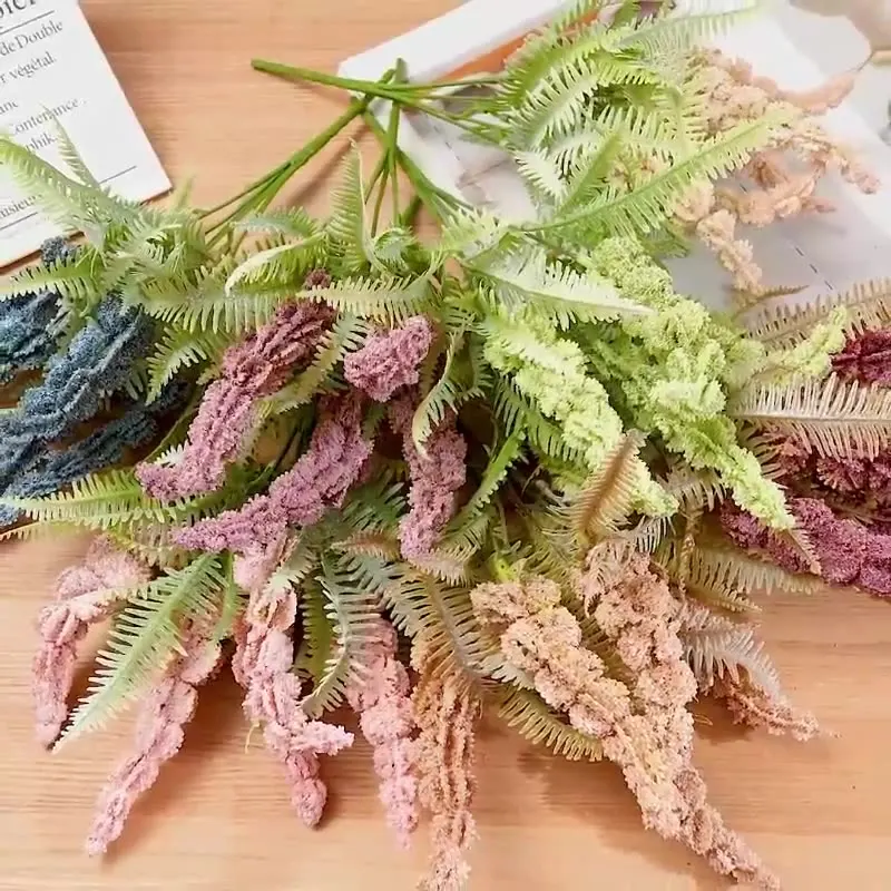 Paquete de flores de lavanda artificiales flocadas, decoración de acuario, plantas falsas realistas para adorno de pecera, bajo el agua - imagen 3