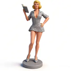 Figura decorativa profesor con libro sin pintar para gatos y perros