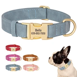 Collar identificativo con nombre grabado para perro – Cuero suave antipérdida