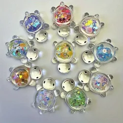 10 Uds. De adornos para acuario de tortuga de resina que brillan en la oscuridad, decoración colorida vibratoria para pecera de tortuga, adorno de paisaje en miniatura