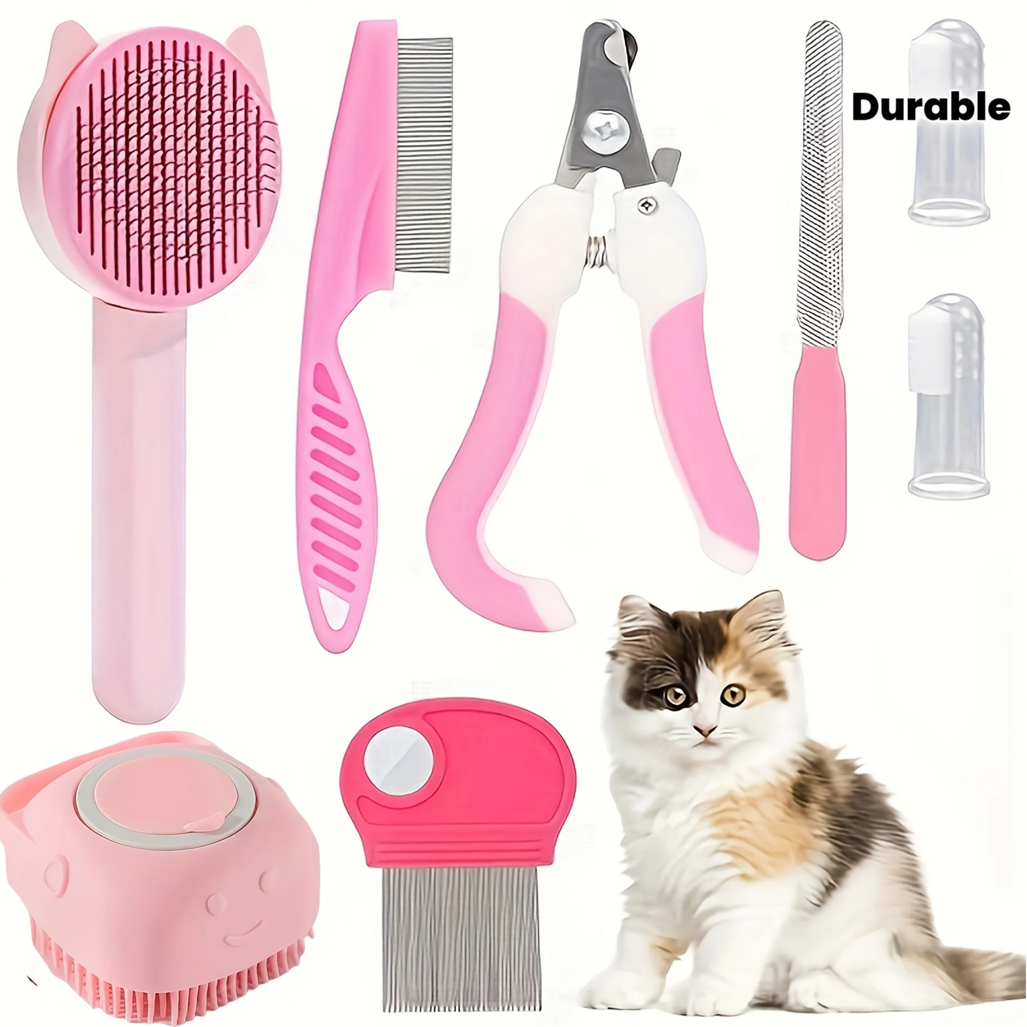 Kit aseo antipulgas y cuidado para gatos – Cepillos, cortauñas y limas