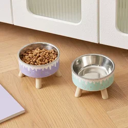 Comedero elevado para gatos y perros con diseño de helado