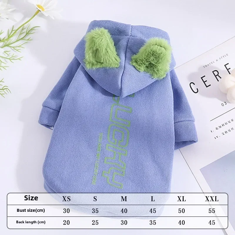 Ropa para perros Perros pequeños Gato Otoño e Invierno Sudadera con capucha cálida Ropa para perros Pug Ropa para cachorros Suministros lindos Productos Accesorios - imagen 5