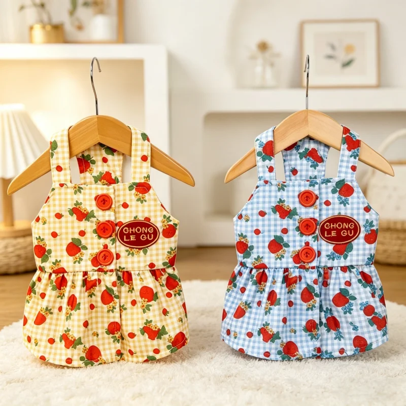 Vestido de verano para caniches y gatos – Estilo cuadros Vichy - imagen 5