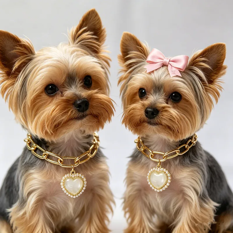 Collar con colgante corazón dorado para gatos y perros - imagen 4