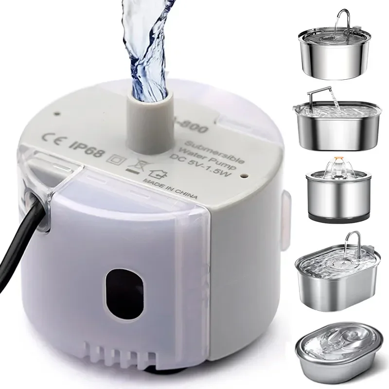 Bomba sumergible con Motor de fuente para mascotas, bebedero de agua para gatos, SMA-800, bomba de agua USB, accesorios de fuente para gatos, bomba de agua silenciosa DC 5V/1A - imagen 2