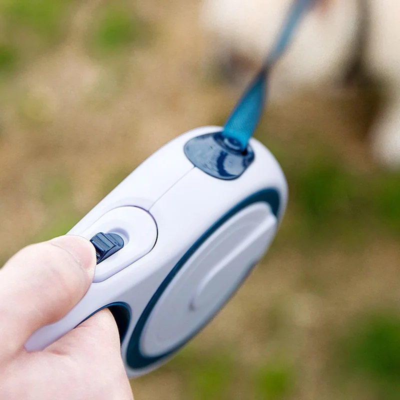 Correa retráctil automática de nailon duradero de 5M para perros pequeños, medianos y grandes, cable extensible para caminar con perros - imagen 3
