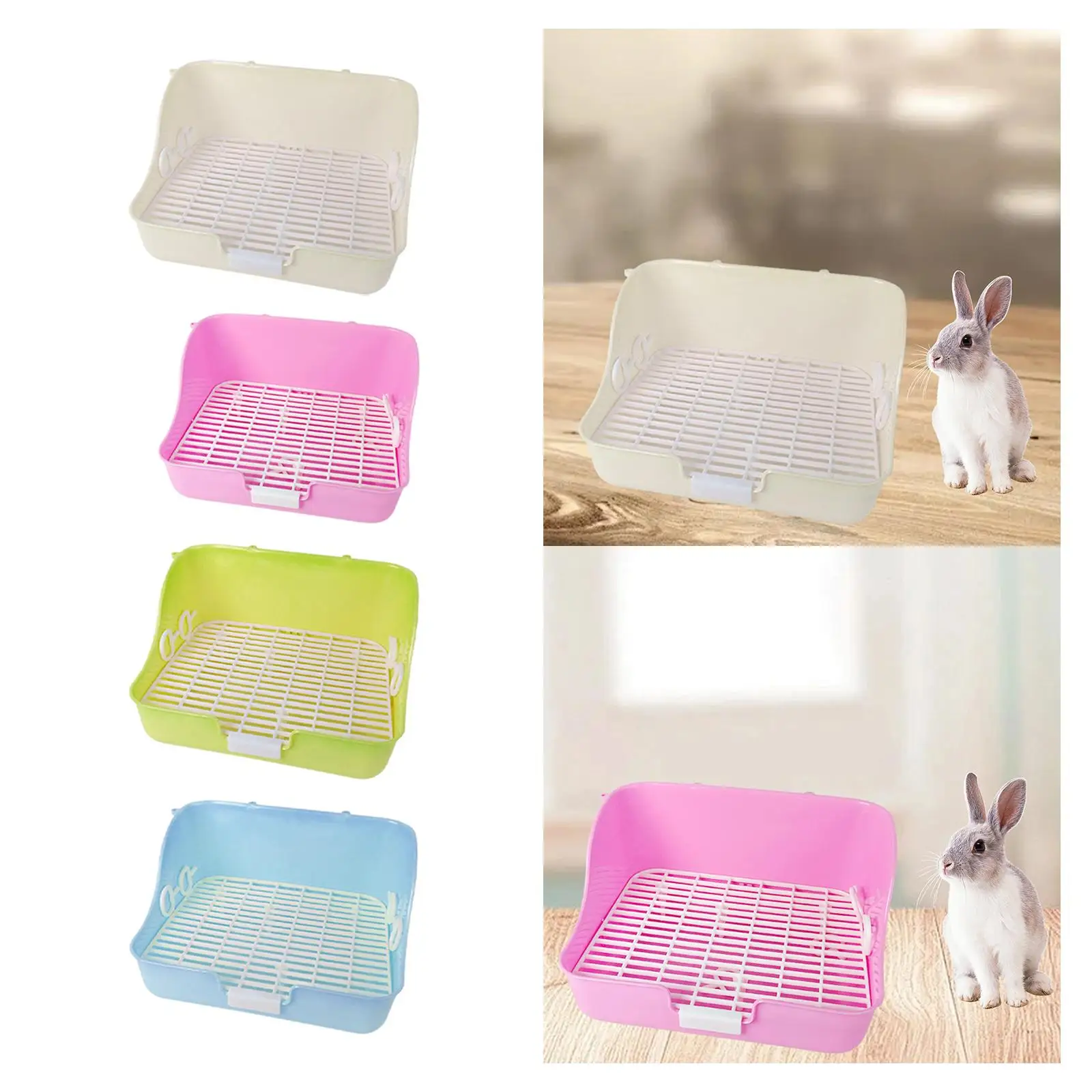  Litter Box Indoor Rectangular Cage Toilet Small Pets Bedding Litter Box for Galesaurs Chinchilla Squirrel Ferrets Hamster