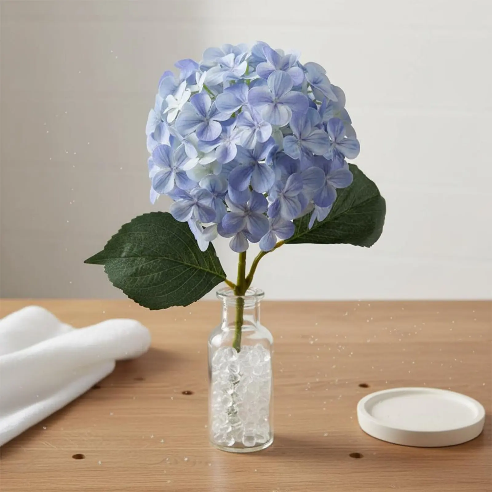 Hortensia artificial realista tallo largo para centro mesa decorativa - imagen 2