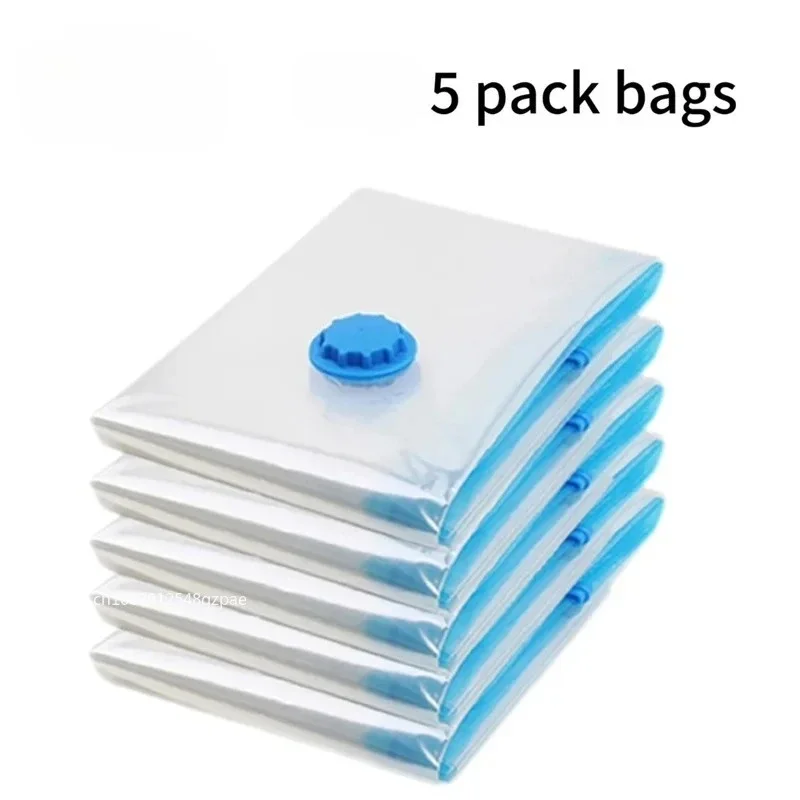 2025 actualización 5 bolsas de almacenamiento al vacío para ropa y ropa de cama, ahorro de espacio, bolsas de compresión gruesas para viajes/hogar/movimiento