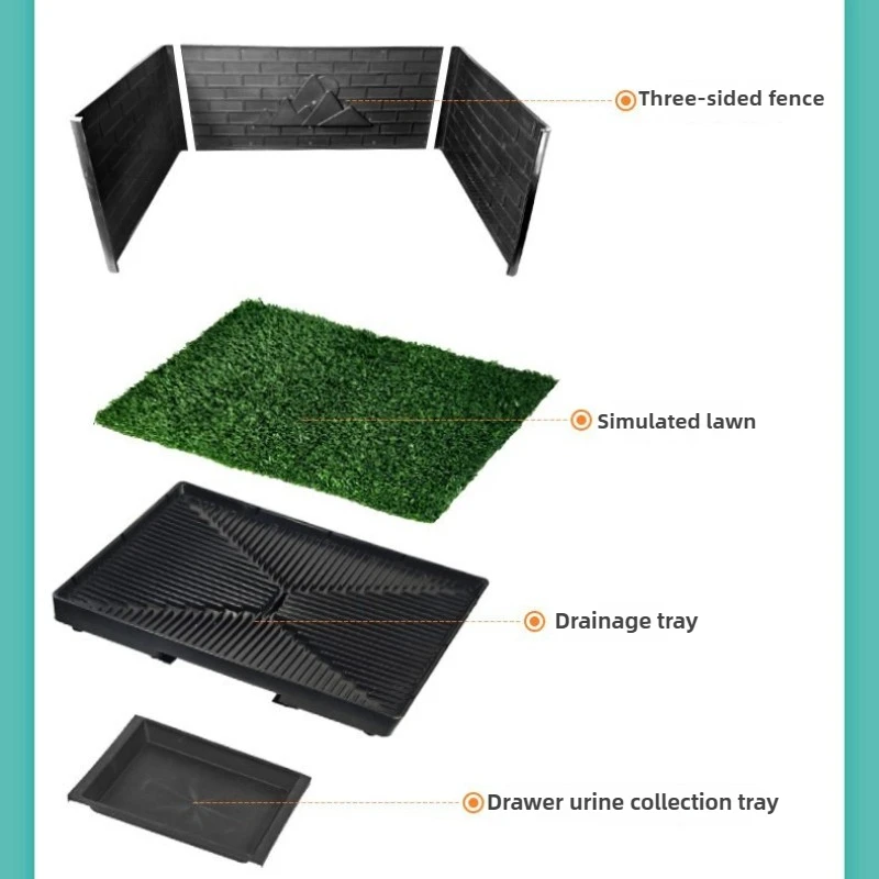 Inodoro para perros con césped, estera para entrenamiento de mascotas, cajón de pañales, esteras para pañales, accesorios de limpieza para perros y cachorros, suministros de productos para mascotas - imagen 3